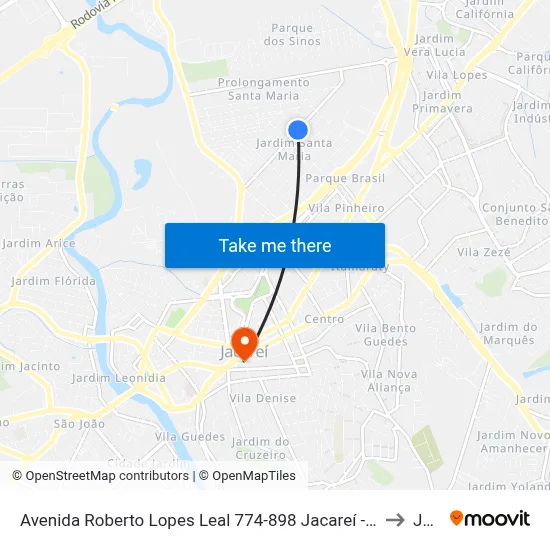 Avenida Roberto Lopes Leal 774-898 Jacareí - SP 12328-141 República Federativa Do Brasil to Jacareí map