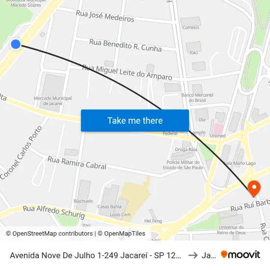Avenida Nove De Julho 1-249 Jacareí - SP 12327-682 República Federativa Do Brasil to Jacareí map