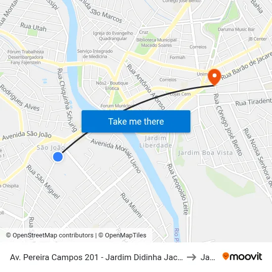 Av. Pereira Campos 201 - Jardim Didinha Jacareí - SP 12320-670 Brasil to Jacareí map