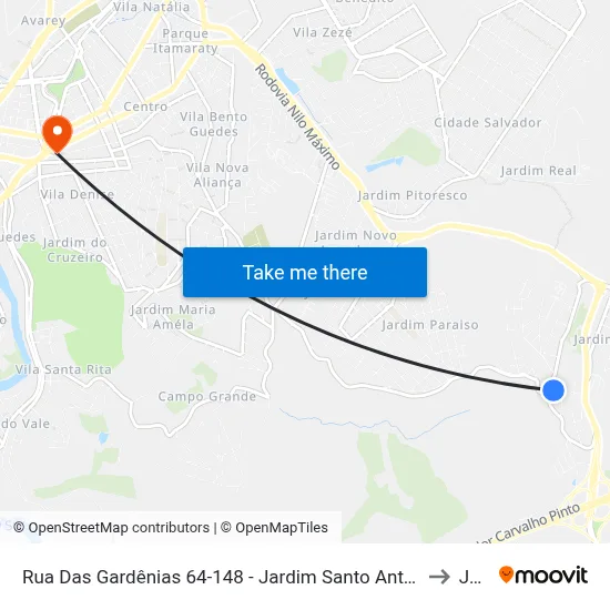 Rua Das Gardênias 64-148 - Jardim Santo Antonio Da Boa Vista Jacareí - SP 12315-560 Brasil to Jacareí map