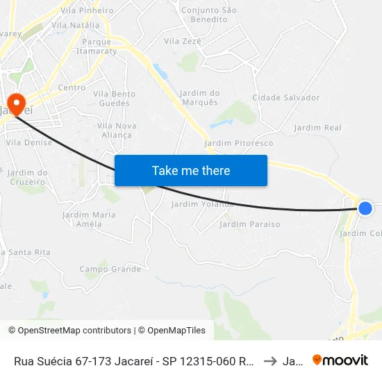 Rua Suécia 67-173 Jacareí - SP 12315-060 República Federativa Do Brasil to Jacareí map