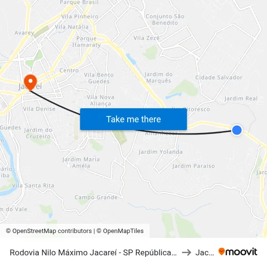 Rodovia Nilo Máximo Jacareí - SP República Federativa Do Brasil to Jacareí map