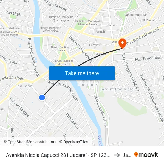 Avenida Nicola Capucci 281 Jacareí - SP 12320-330 República Federativa Do Brasil to Jacareí map