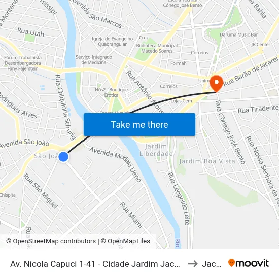 Av. Nícola Capuci 1-41 - Cidade Jardim Jacareí - SP Brasil to Jacareí map