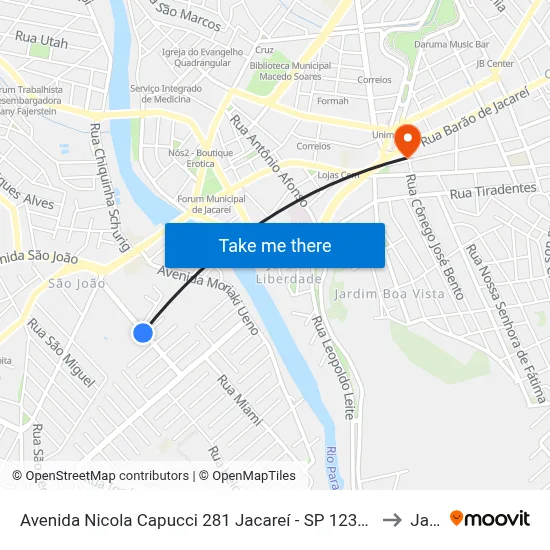 Avenida Nicola Capucci 281 Jacareí - SP 12320-330 República Federativa Do Brasil to Jacareí map