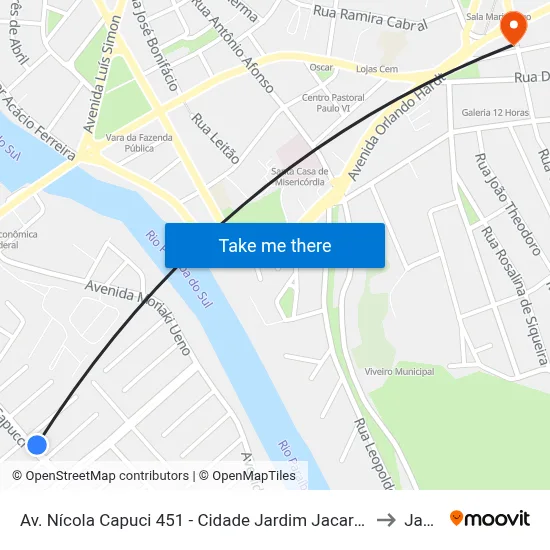 Av. Nícola Capuci 451 - Cidade Jardim Jacareí - SP 12320-330 Brasil to Jacareí map