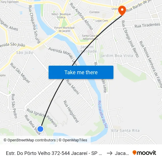 Estr. Do Pôrto Velho 372-544 Jacareí - SP Brasil to Jacareí map