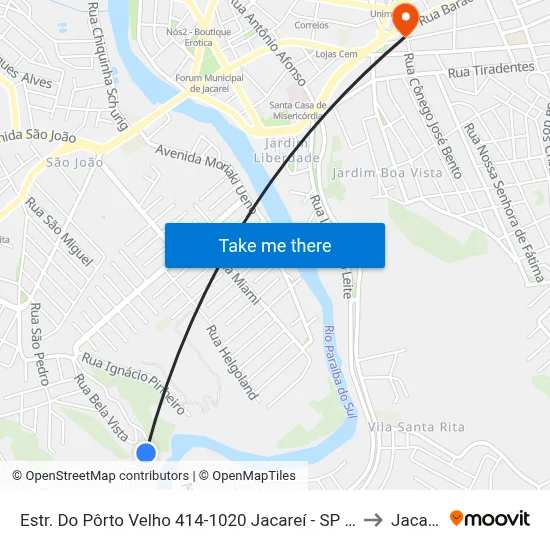 Estr. Do Pôrto Velho 414-1020 Jacareí - SP Brasil to Jacareí map