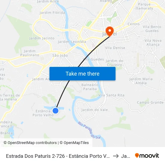 Estrada Dos Paturís 2-726 - Estância Porto Velho Jacareí - SP Brasil to Jacareí map
