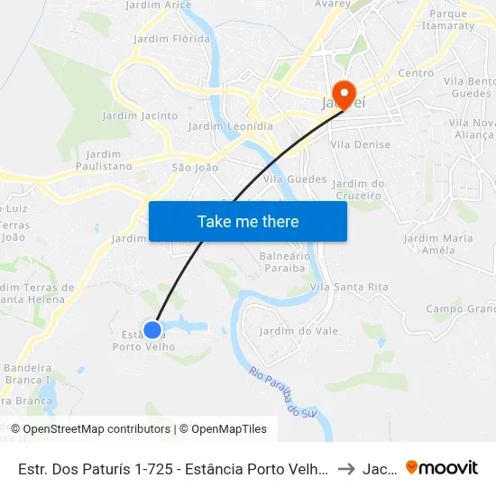 Estr. Dos Paturís 1-725 - Estância Porto Velho Jacareí - SP Brasil to Jacareí map