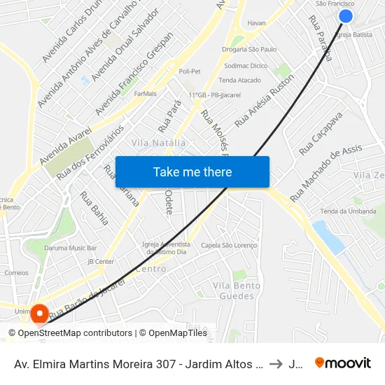 Av. Elmira Martins Moreira 307 - Jardim Altos De Santana I Jacareí - SP 12306-730 Brasil to Jacareí map