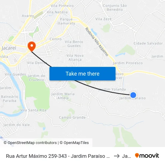 Rua Artur Máximo 259-343 - Jardim Paraíso Jacareí - SP 12316-300 Brasil to Jacareí map