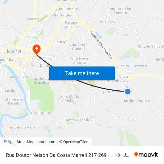 Rua Doutor Nelson Da Costa Marreli 217-269 - Jardim Paraíso Jacareí - SP 12316-230 Brasil to Jacareí map