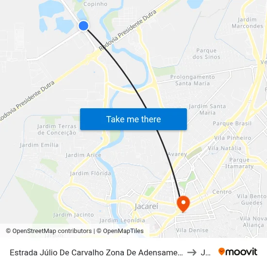 Estrada Júlio De Carvalho Zona De Adensamento Controlado (Zac) Jacareí - São Paulo Brasil to Jacareí map