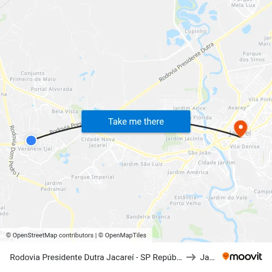 Rodovia Presidente Dutra Jacareí - SP República Federativa Do Brasil to Jacareí map