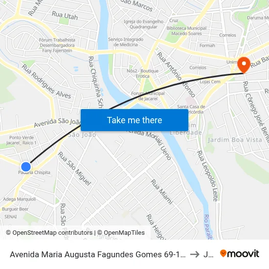 Avenida Maria Augusta Fagundes Gomes 69-149 - Residencial São Paulo Jacareí - SP 12322-300 Brasil to Jacareí map
