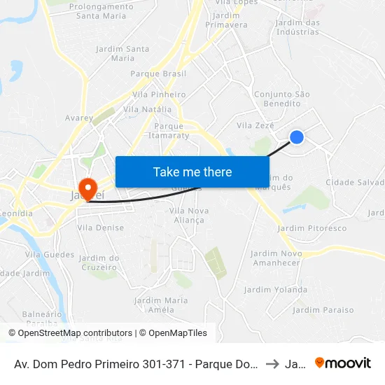 Av. Dom Pedro Primeiro 301-371 - Parque Dos Príncipes Jacareí - SP Brasil to Jacareí map