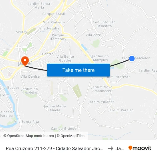 Rua Cruzeiro 211-279 - Cidade Salvador Jacareí - SP 12312-160 Brasil to Jacareí map