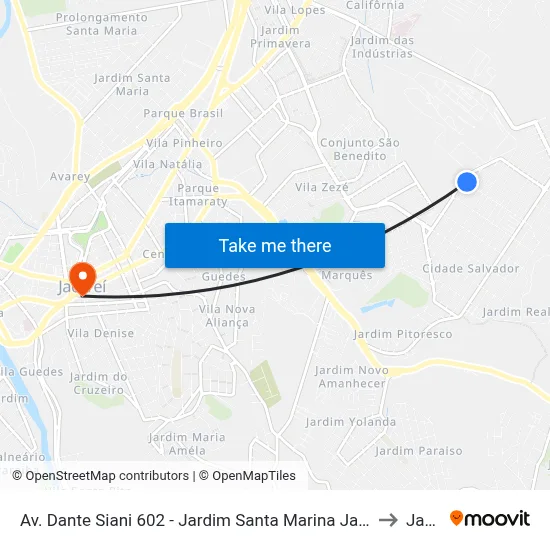 Av. Dante Siani 602 - Jardim Santa Marina Jacareí - SP 12312-420 Brasil to Jacareí map
