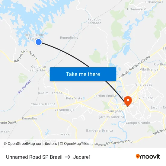 Unnamed Road SP Brasil to Jacareí map