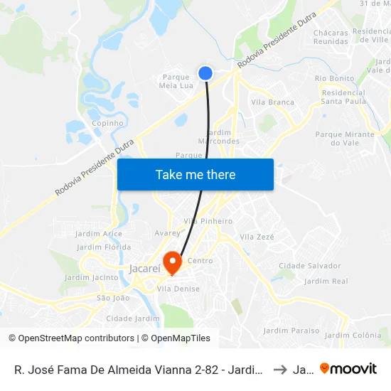 R. José Fama De Almeida Vianna 2-82 - Jardim Conquista Jacareí - SP 12335-503 Brasil to Jacareí map