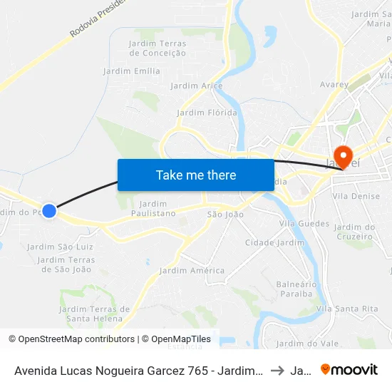 Avenida Lucas Nogueira Garcez 765 - Jardim Esperança Jacareí - SP Brasil to Jacareí map