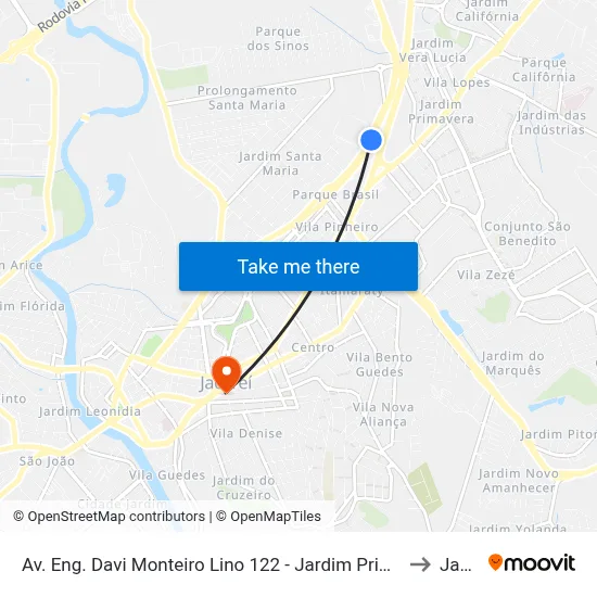 Av. Eng. Davi Monteiro Lino 122 - Jardim Primavera Jacareí - SP Brasil to Jacareí map