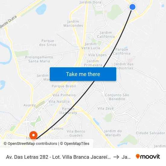 Av. Das Letras 282 - Lot. Villa Branca Jacareí - SP 12301-330 Brasil to Jacareí map