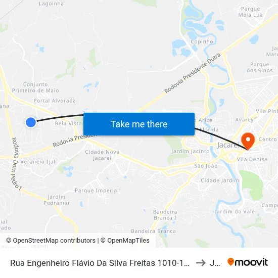 Rua Engenheiro Flávio Da Silva Freitas 1010-1026 - Chácaras Reunidas Igarapes Jacareí - SP Brasil to Jacareí map