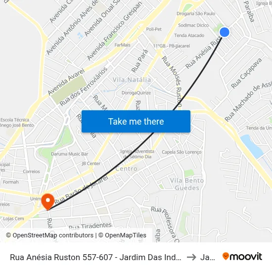 Rua Anésia Ruston 557-607 - Jardim Das Indústrias Jacareí - SP Brasil to Jacareí map