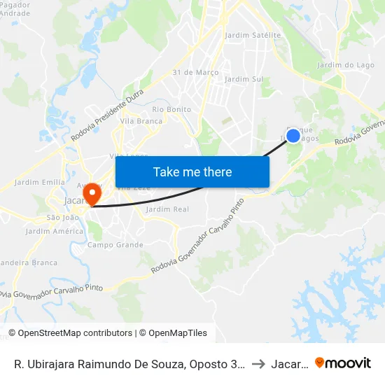 R. Ubirajara Raimundo De Souza, Oposto 393 to Jacareí map