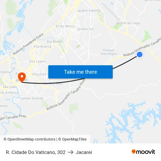 R. Cidade Do Vaticano, 302 to Jacareí map