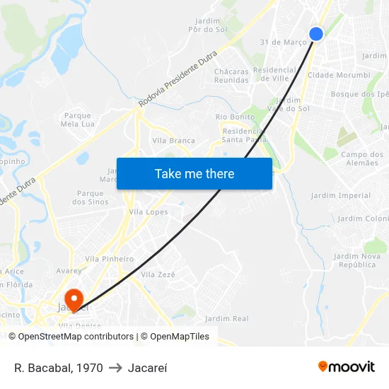 R. Bacabal, 1970 to Jacareí map