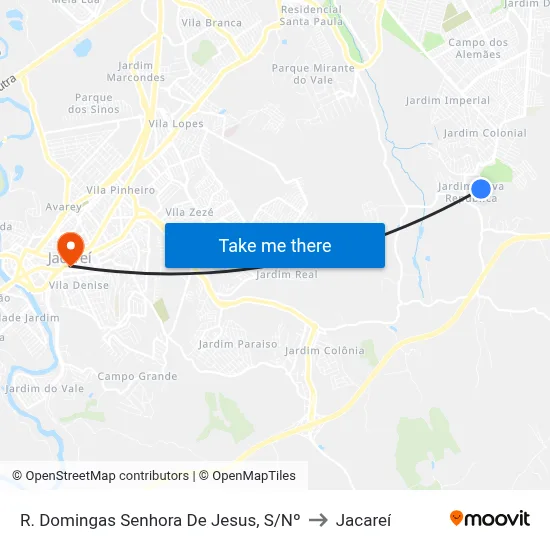 R. Domingas Senhora De Jesus, S/Nº to Jacareí map