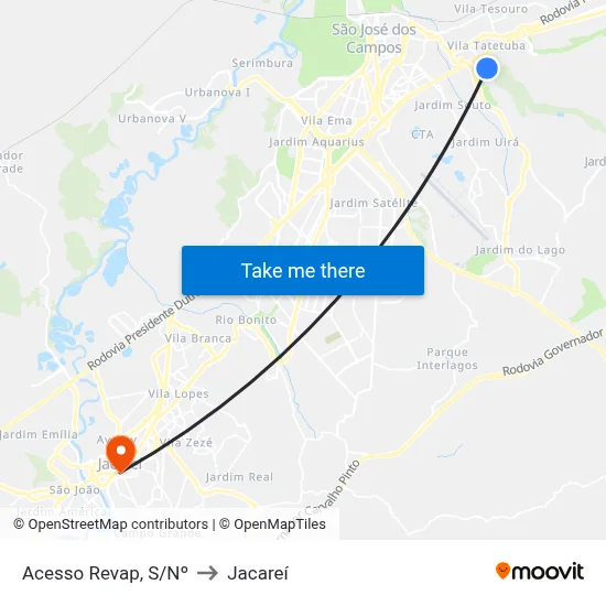 Acesso Revap, S/Nº to Jacareí map