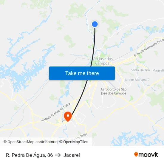 R. Pedra De Água, 86 to Jacareí map