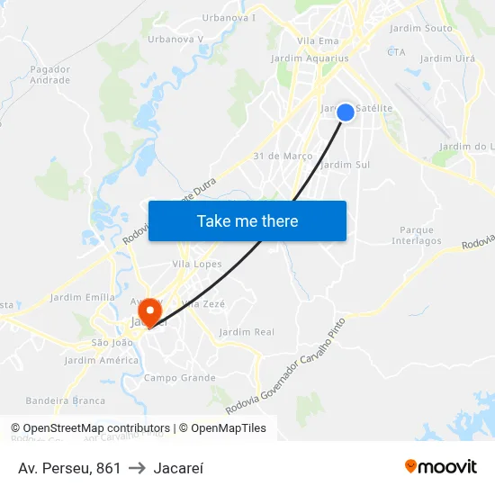 Av. Perseu, 861 to Jacareí map