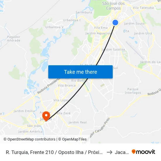 R. Turquia, Frente 210 / Oposto Ilha / Próximo 180 to Jacareí map