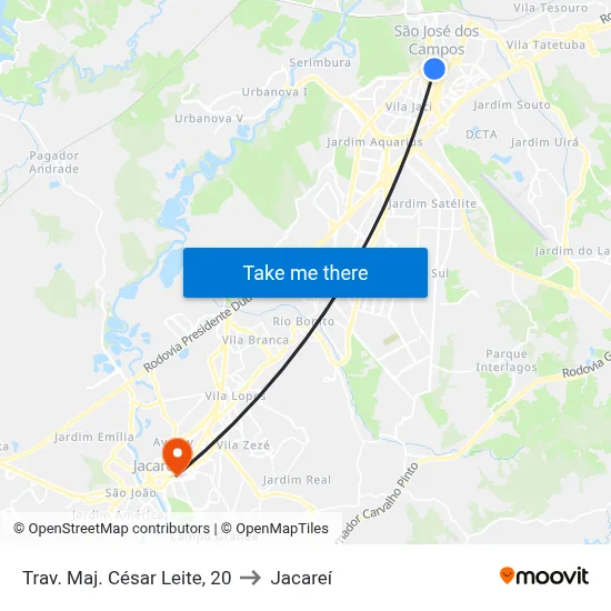 Trav. Maj. César Leite, 20 to Jacareí map