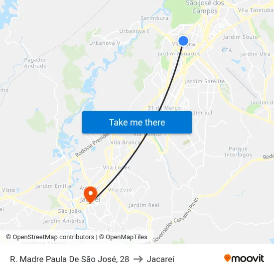 R. Madre Paula De São José, 28 to Jacareí map
