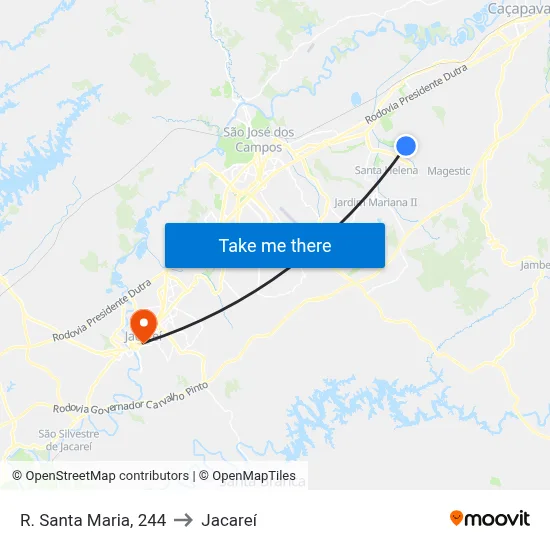 R. Santa Maria, 244 to Jacareí map