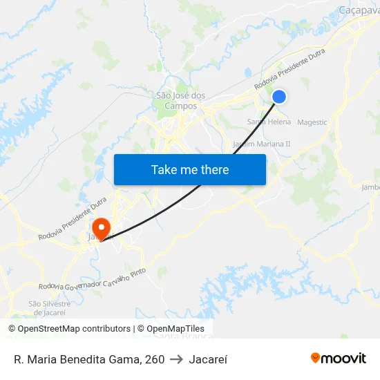 R. Maria Benedita Gama, 260 to Jacareí map