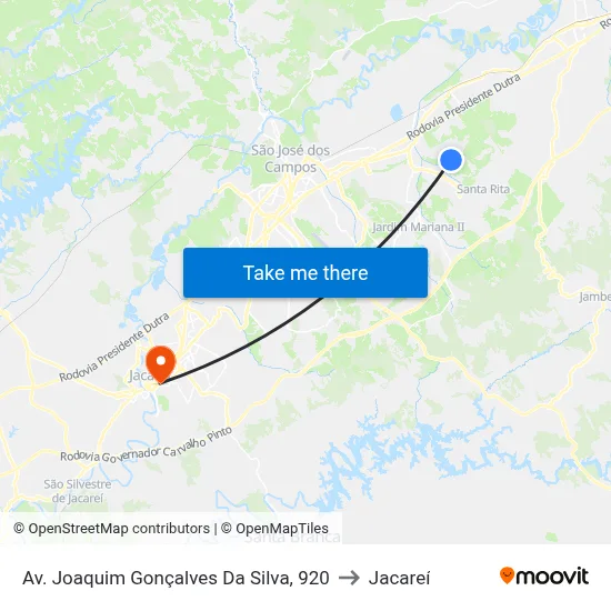 Av. Joaquim Gonçalves Da Silva, 920 to Jacareí map