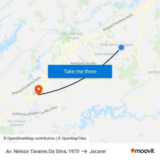 Av. Nelson Tavares Da Silva, 1970 to Jacareí map