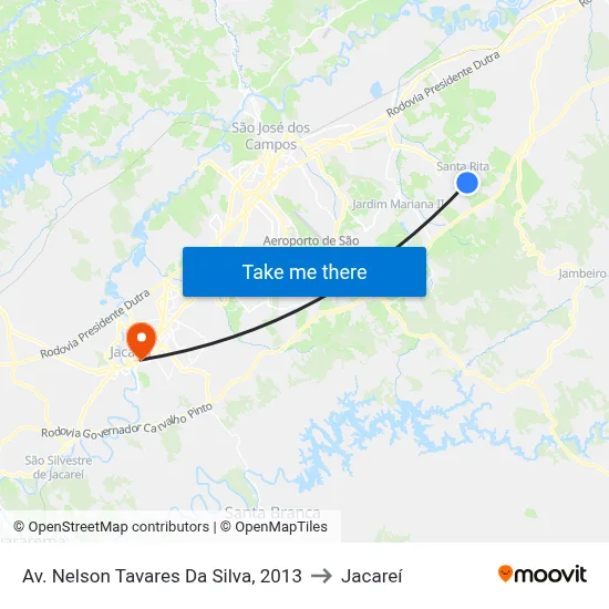 Av. Nelson Tavares Da Silva, 2013 to Jacareí map