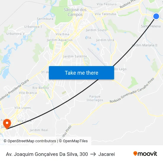 Av. Joaquim Gonçalves Da Silva, 300 to Jacareí map