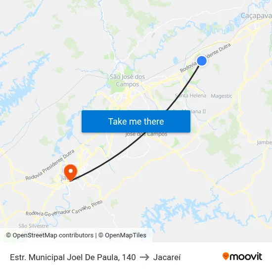 Estr. Municipal Joel De Paula, 140 to Jacareí map
