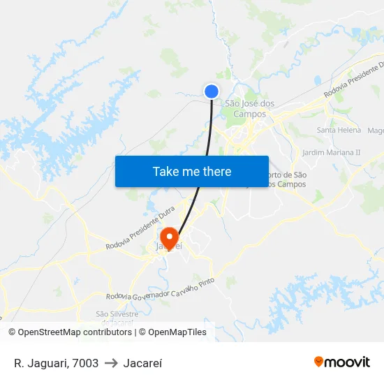 R. Jaguari, 7003 to Jacareí map