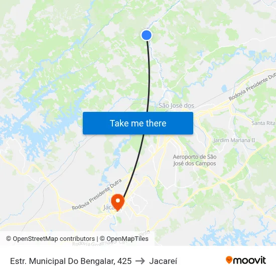 Estr. Municipal Do Bengalar, 425 to Jacareí map
