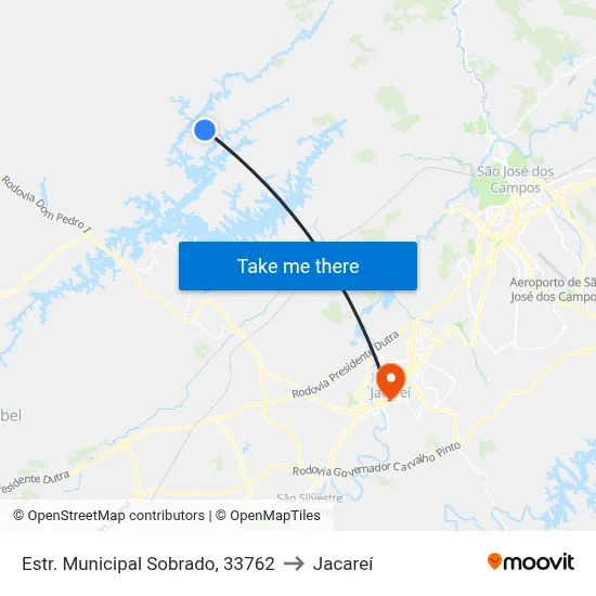 Estr. Municipal Sobrado, 33762 to Jacareí map